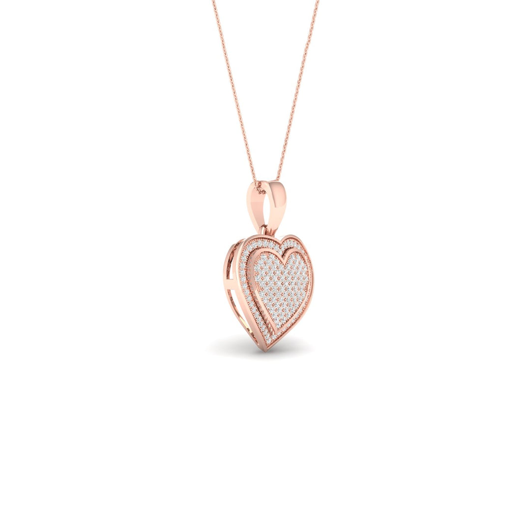 Romantic 10k Rose Gold 0.33CT Lab Diamond Pendant