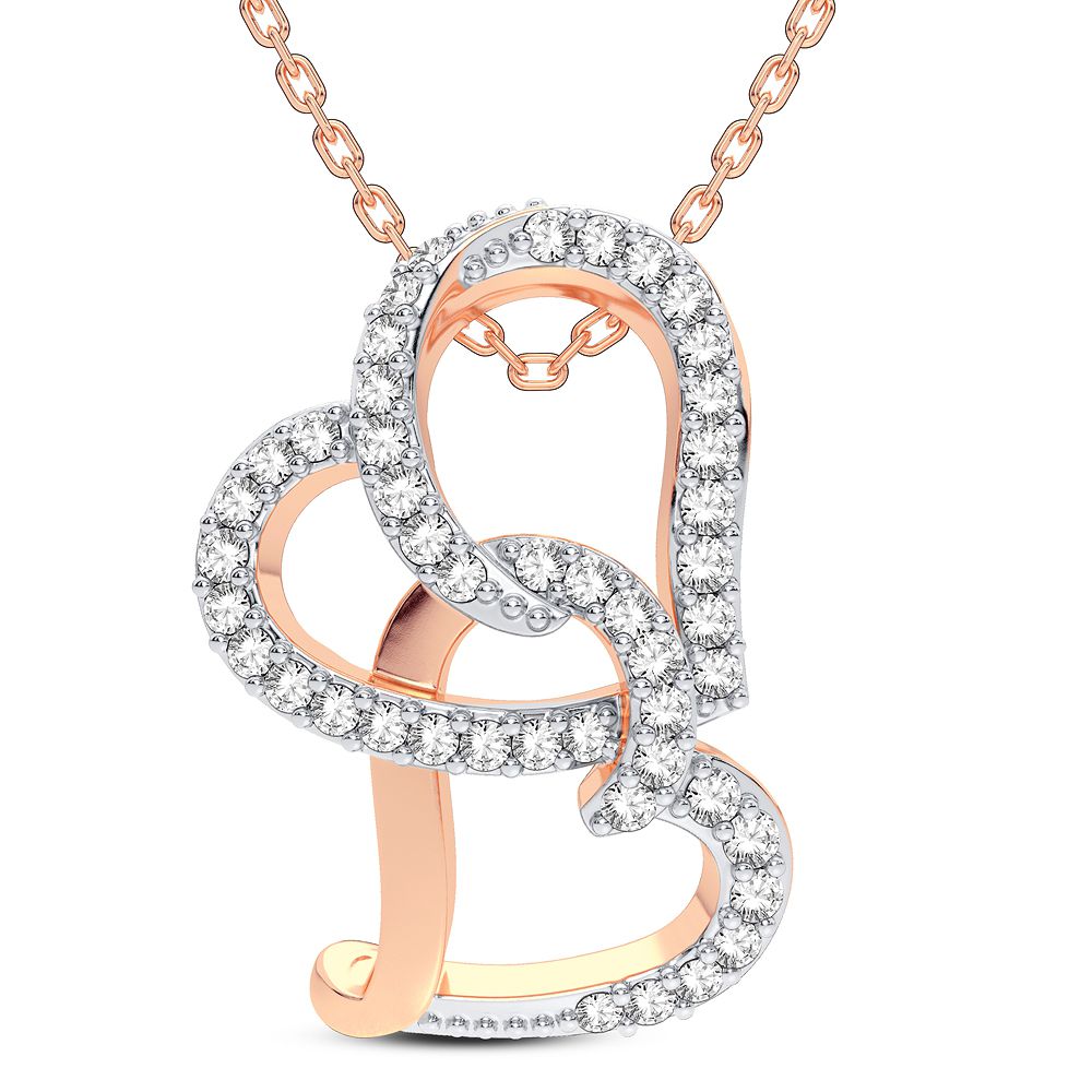 Delicate 14k Rose Gold Lab Diamond Womens Pendant