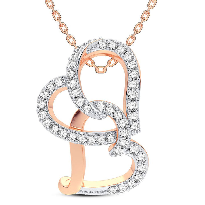 Delicate 14k Rose Gold Lab Diamond Womens Pendant
