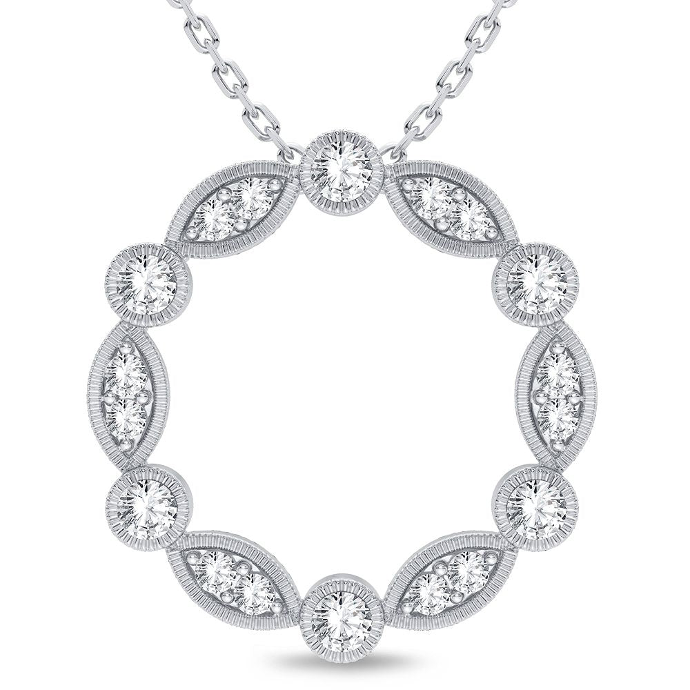 14k White Gold Lab Diamond Pendant: Timeless Elegance