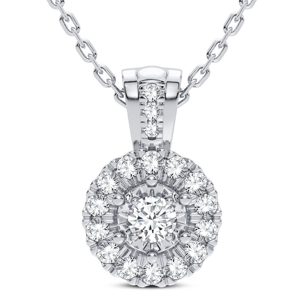 Luminous 14k White Gold Lab Diamond Pendant for Her