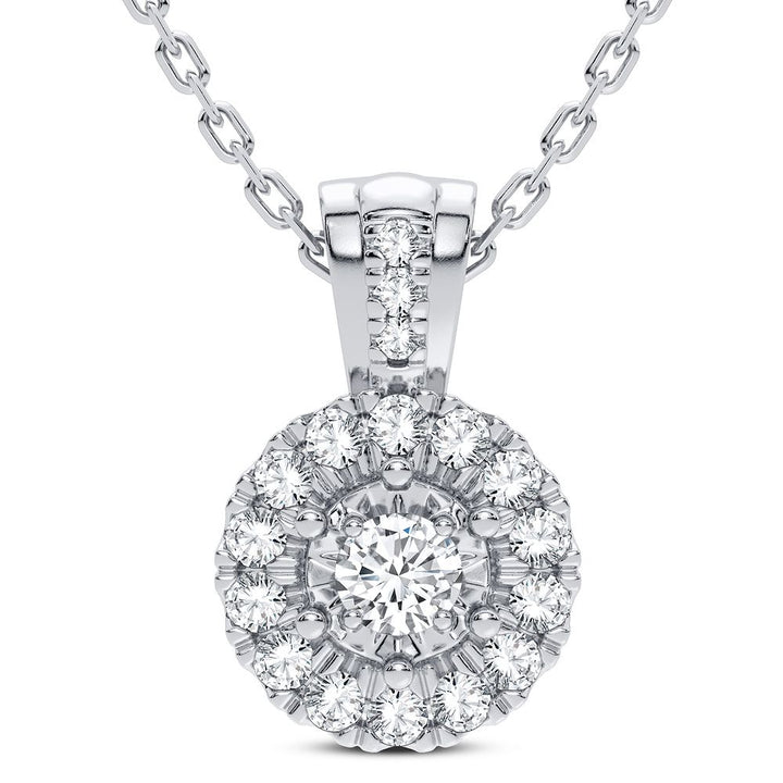 Luminous 14k White Gold Lab Diamond Pendant for Her