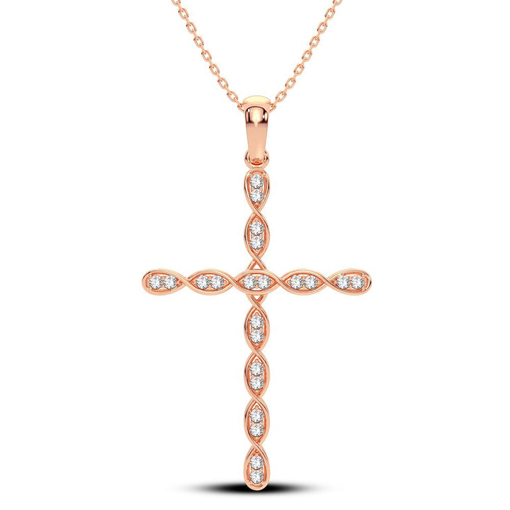 Romantic Rose Gold Lab Diamond Religious Pendant for Her