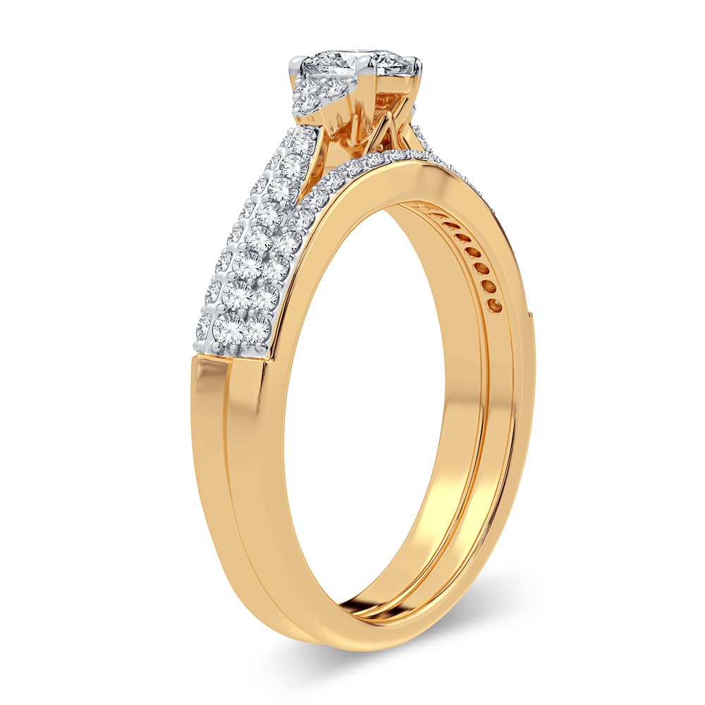 14K Yellow Gold Lab Diamond Bridal Ring (0.60CT)