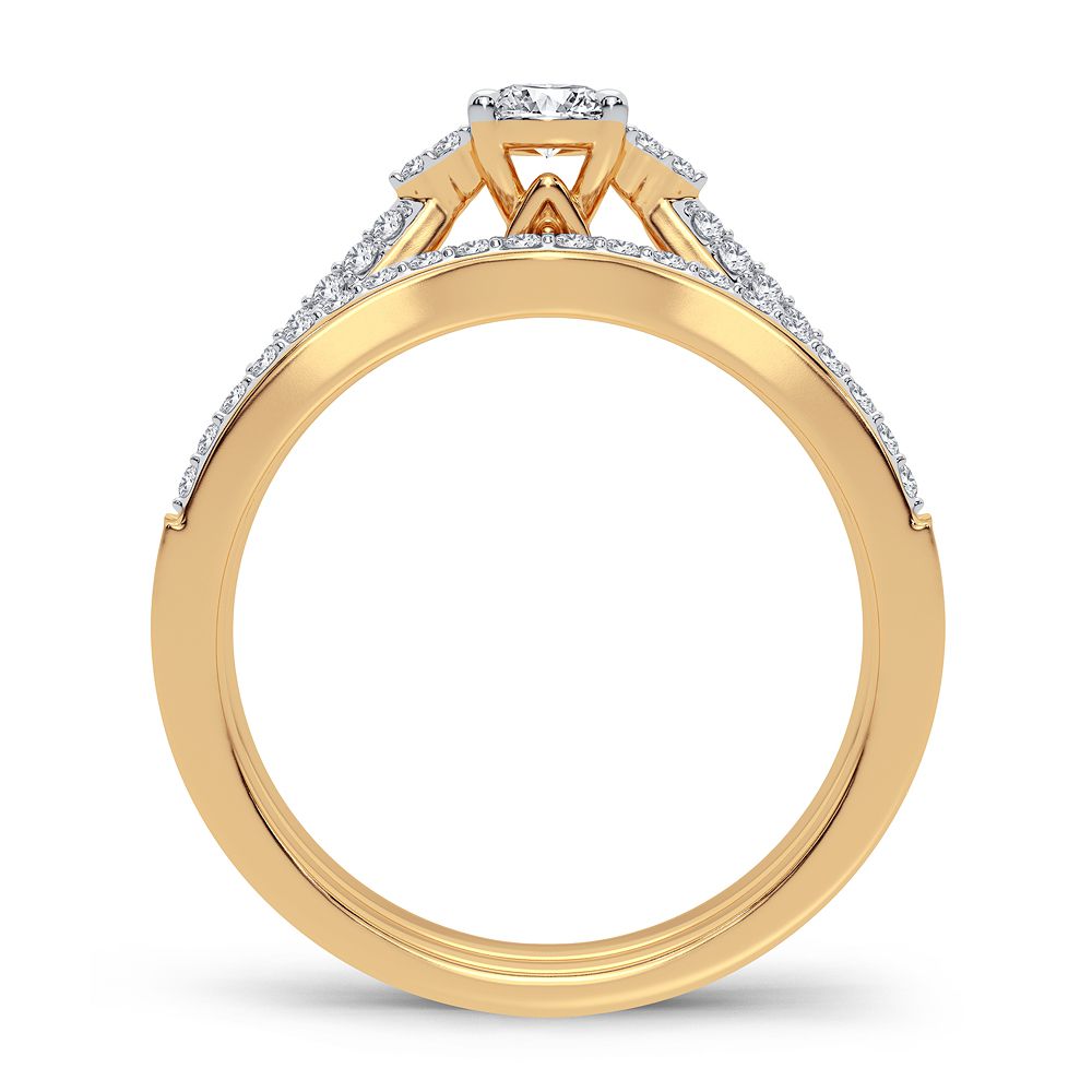 14K Yellow Gold Lab Diamond Bridal Ring (0.60CT)