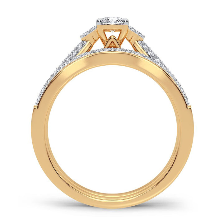 14K Yellow Gold Lab Diamond Bridal Ring (0.60CT)