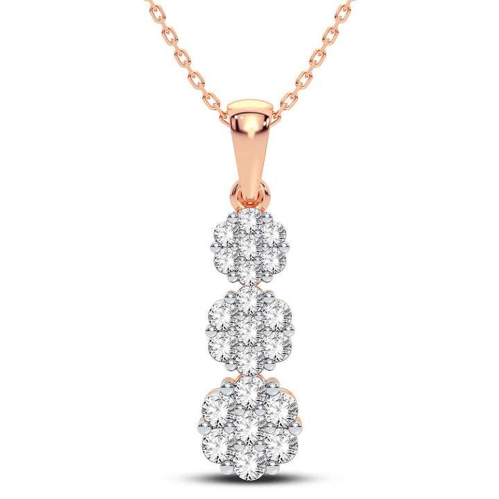Romantic 14k Rose Gold Lab Diamond Pendant for Her