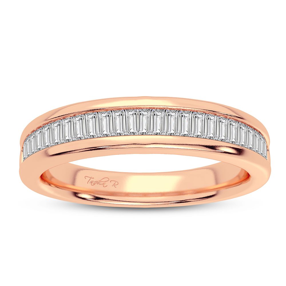 10k Rose Gold Lab Diamond Womens Fashion Band Ring