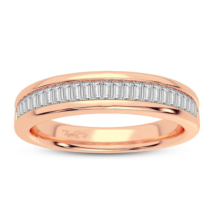 10k Rose Gold Lab Diamond Womens Fashion Band Ring