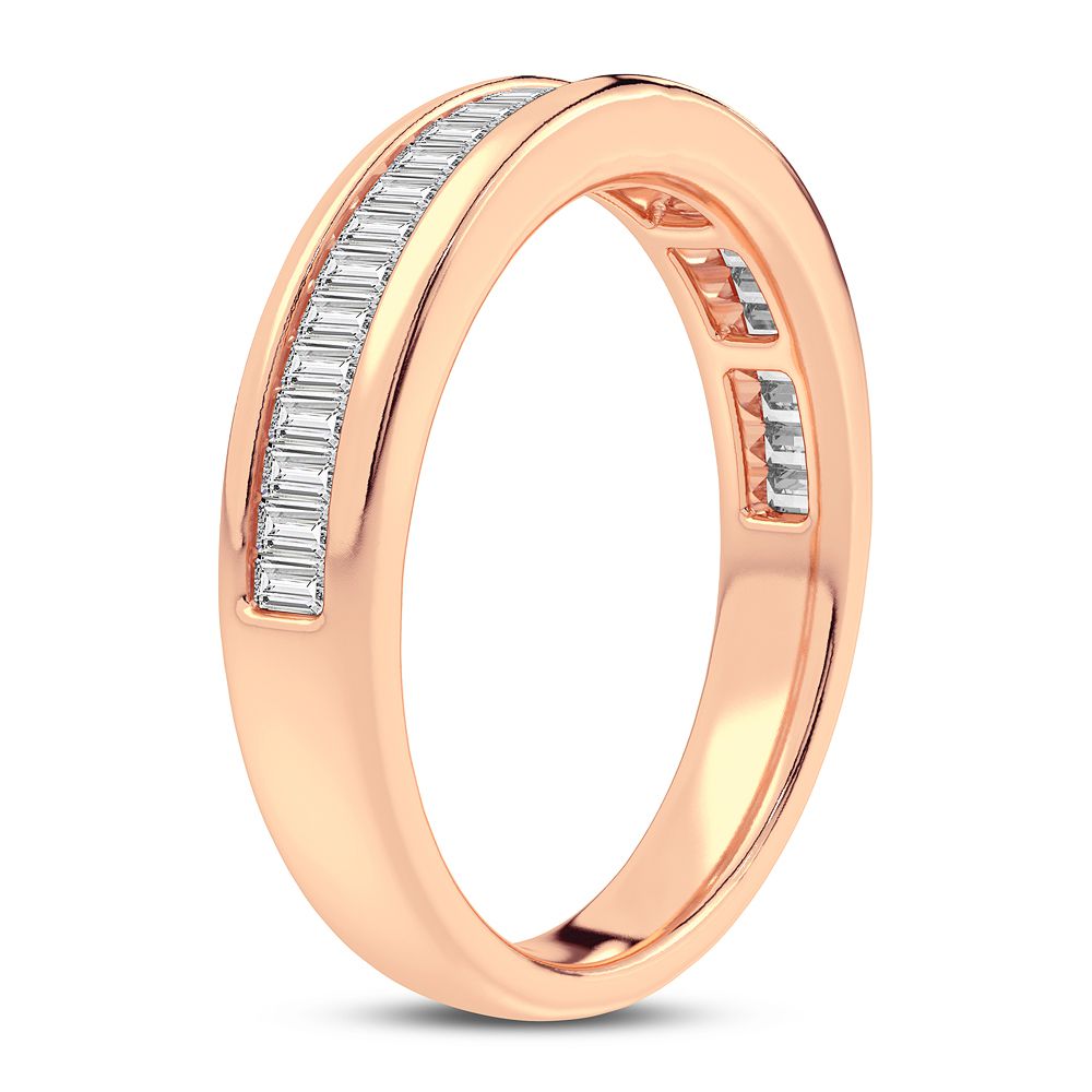 10k Rose Gold Lab Diamond Womens Fashion Band Ring