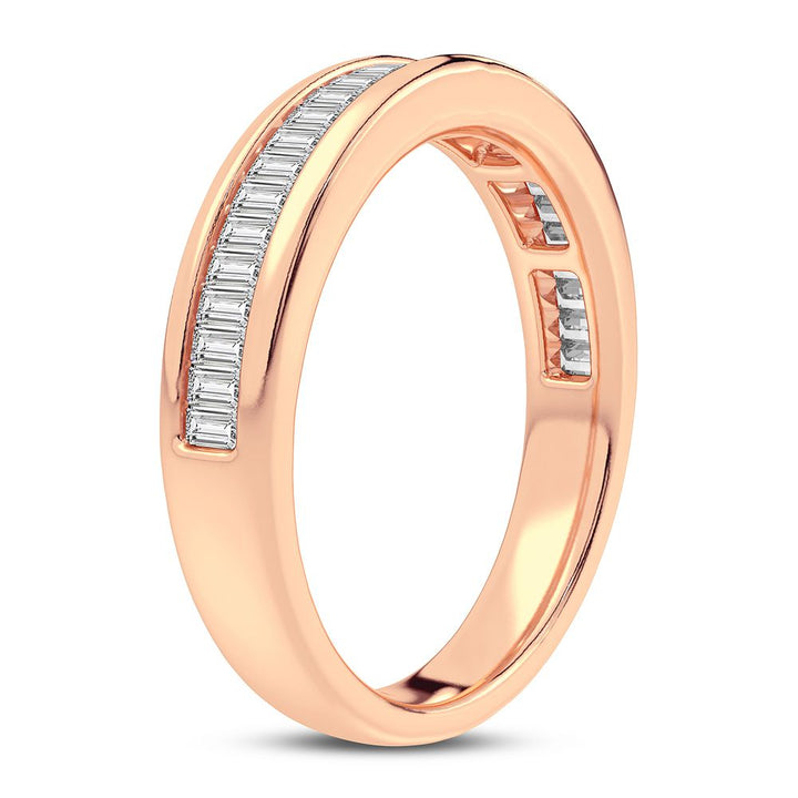 10k Rose Gold Lab Diamond Womens Fashion Band Ring