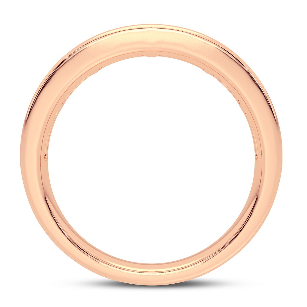 10k Rose Gold Lab Diamond Womens Fashion Band Ring