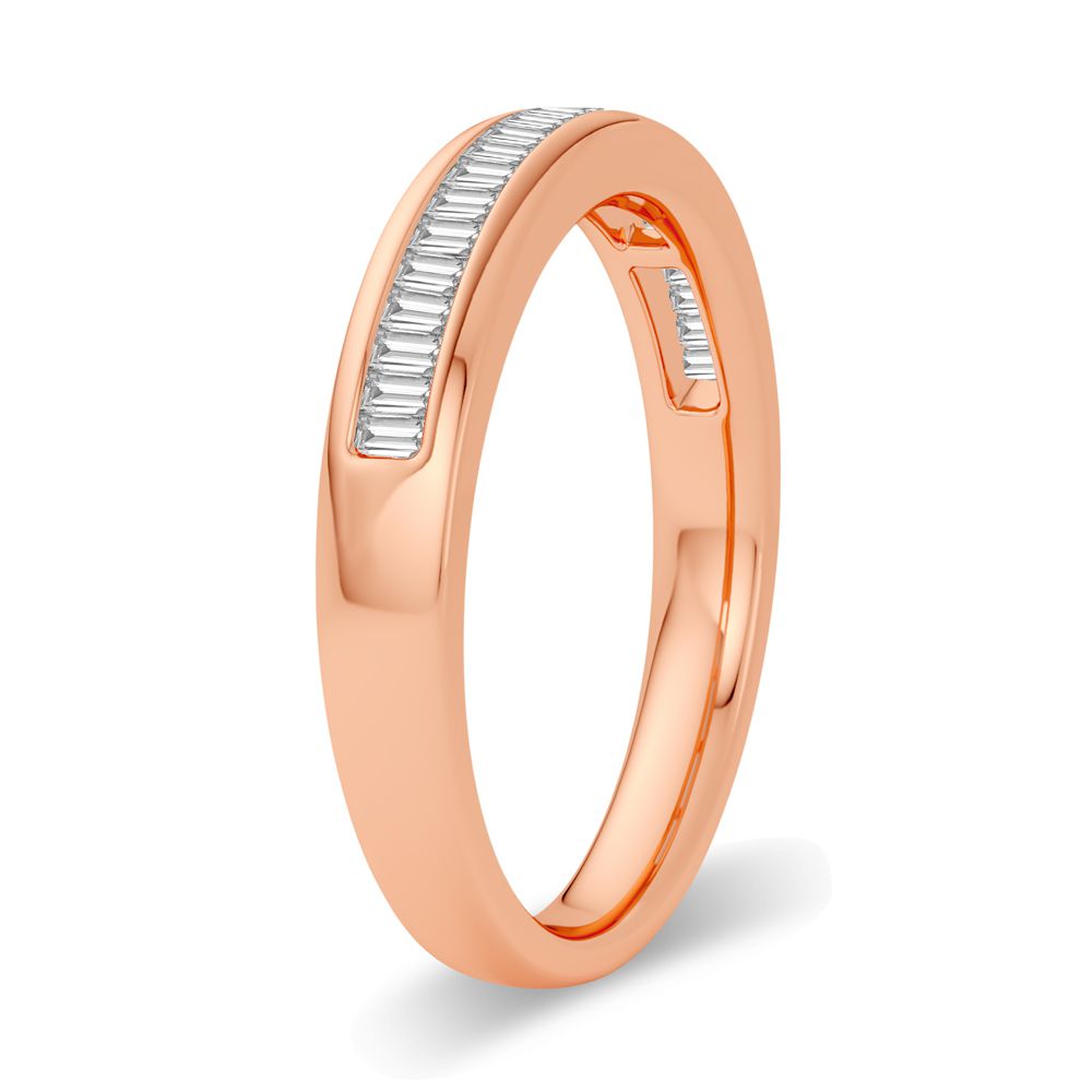 Romantic Rose Gold Lab Diamond Womens Band - 0.20CT