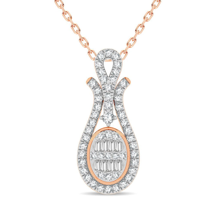 Romantic Rose Gold 0.50CT Lab Diamond Pendant for Her