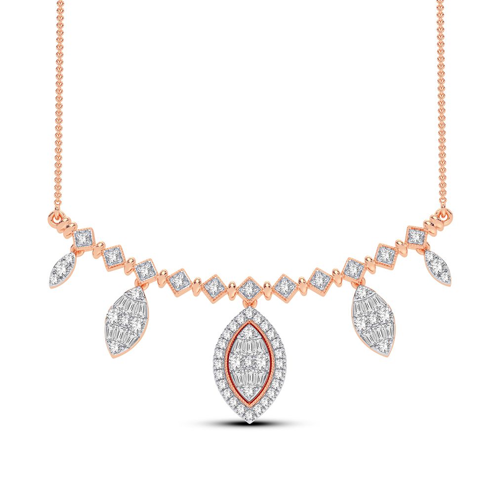Romantic 14k Rose Gold 0.83CT Lab Diamond Pendant Necklace