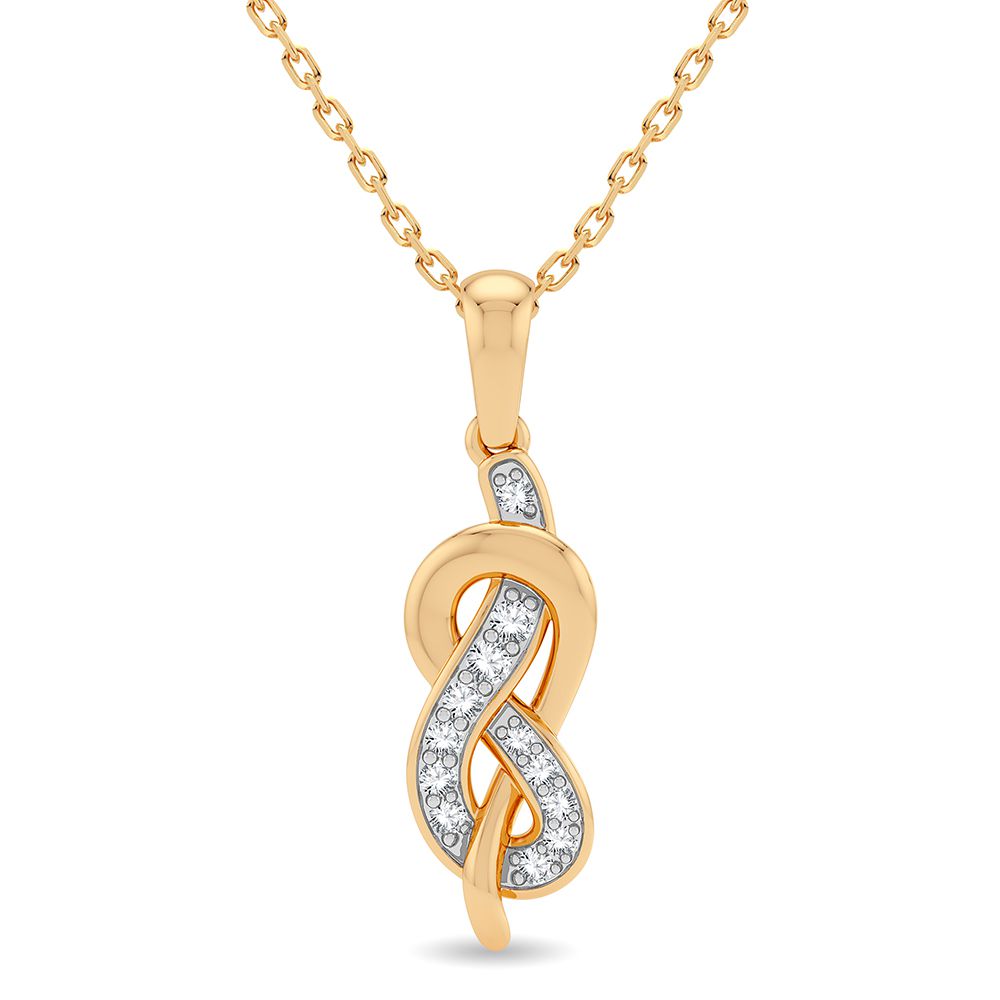 Chic 14K Yellow Gold 0.15CT Lab Diamond Pendant for Her