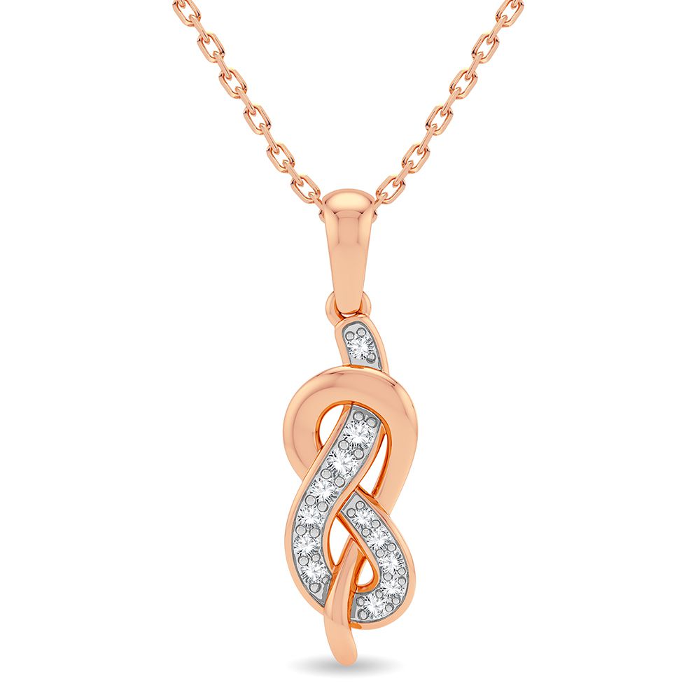 Delicate 14k Rose Gold Lab Diamond Womens Pendant