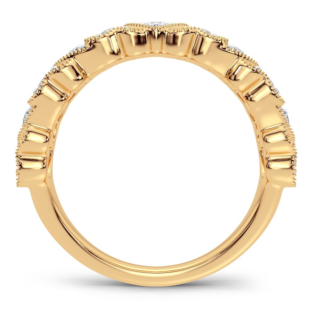 Chic 14K Yellow Gold 0.60CT Lab Diamond Womens Fashion Band