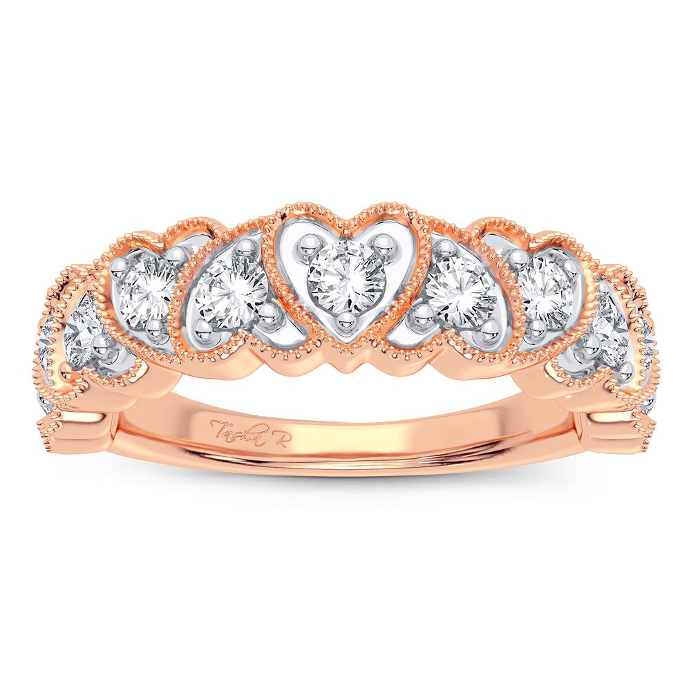 Romantic Rose Gold Lab Diamond Band - Timeless Elegance