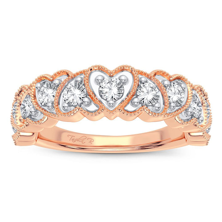Romantic Rose Gold Lab Diamond Band - Timeless Elegance