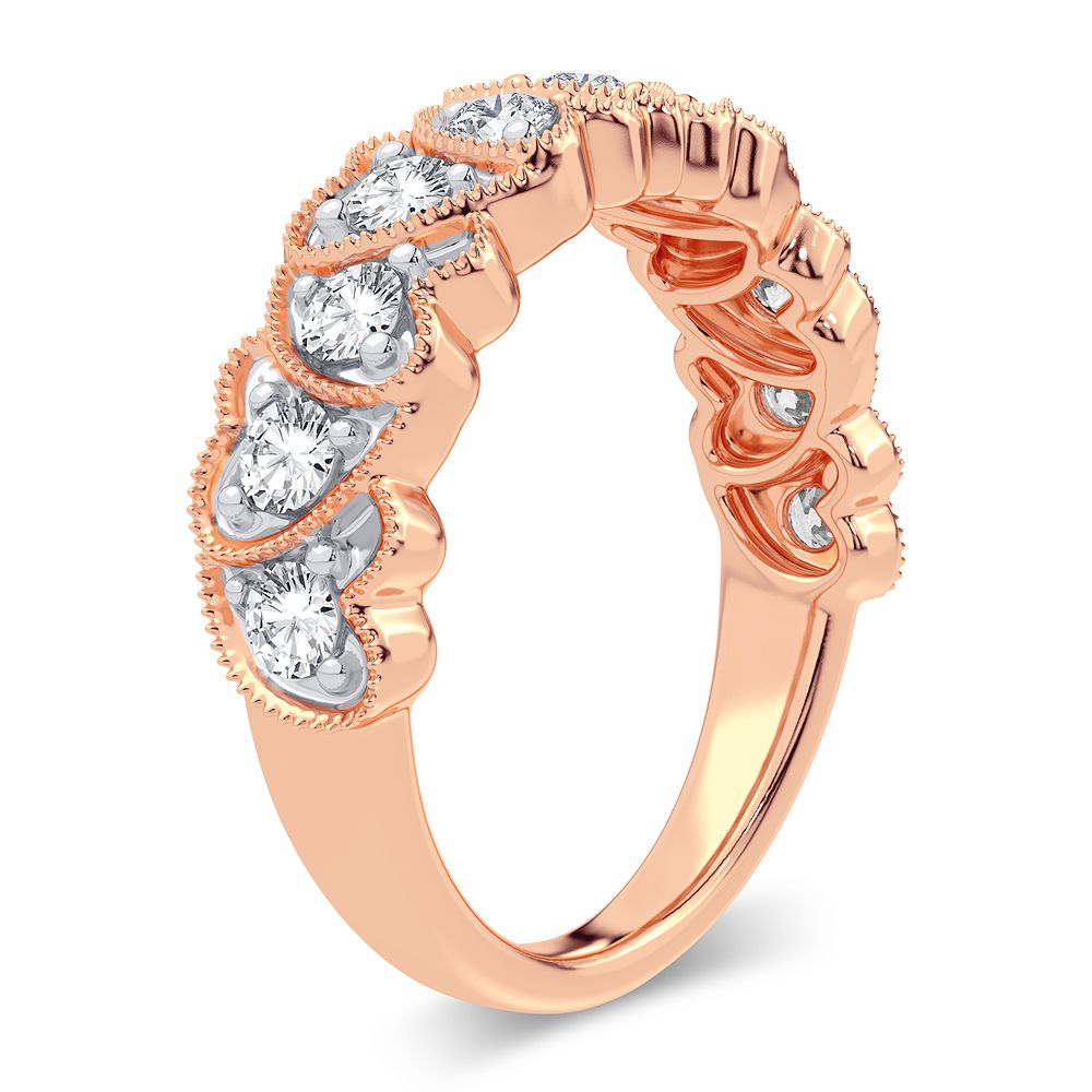 Romantic Rose Gold Lab Diamond Band - Timeless Elegance