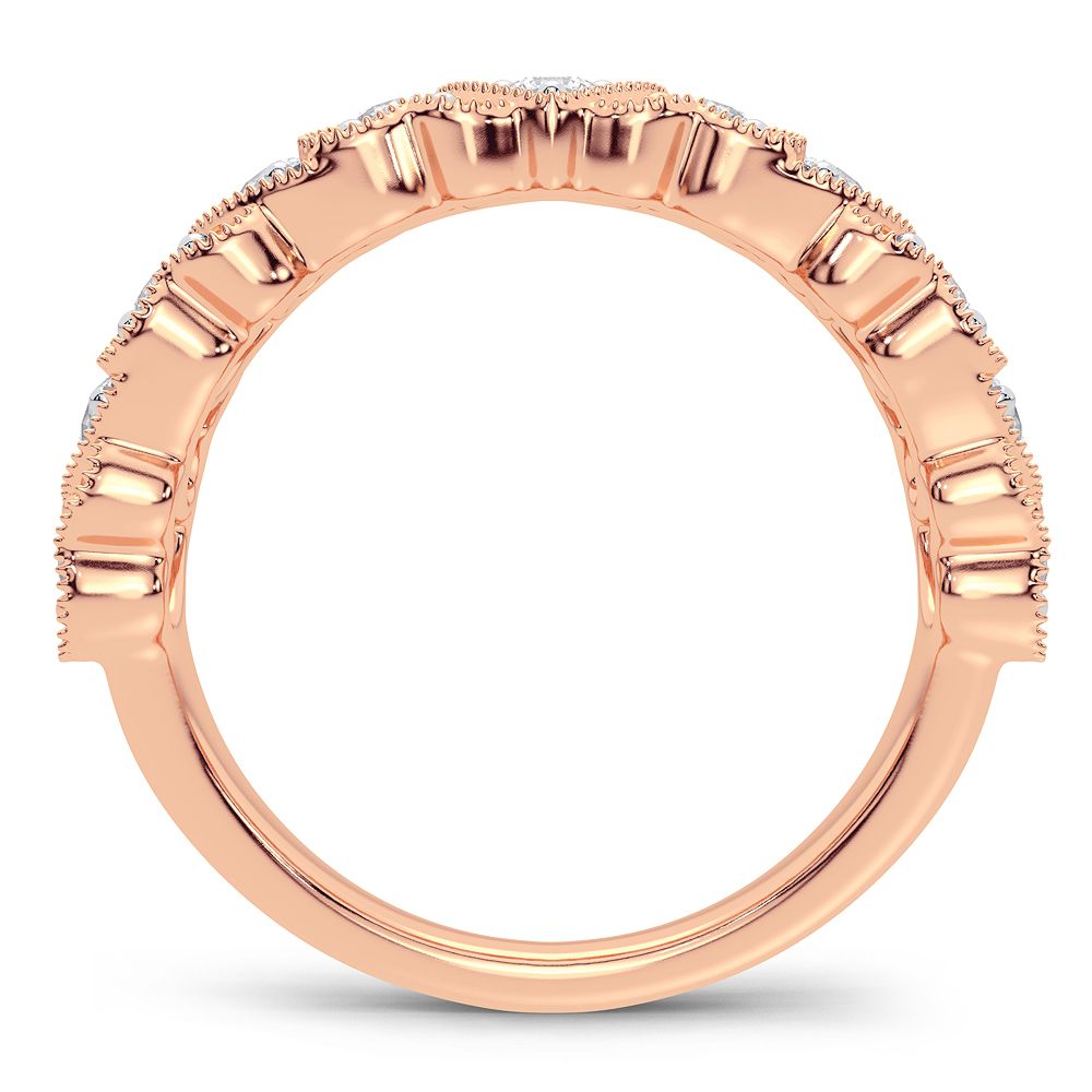 Romantic Rose Gold Lab Diamond Band - Timeless Elegance
