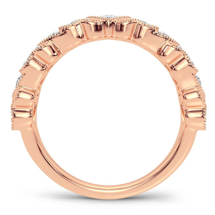 Romantic Rose Gold Lab Diamond Band - Timeless Elegance