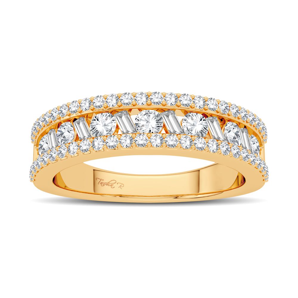 14K Yellow Gold Lab Diamond Fashion Band - Chic Sparkle