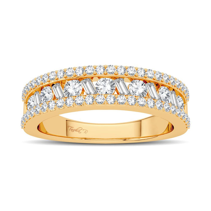14K Yellow Gold Lab Diamond Fashion Band - Chic Sparkle