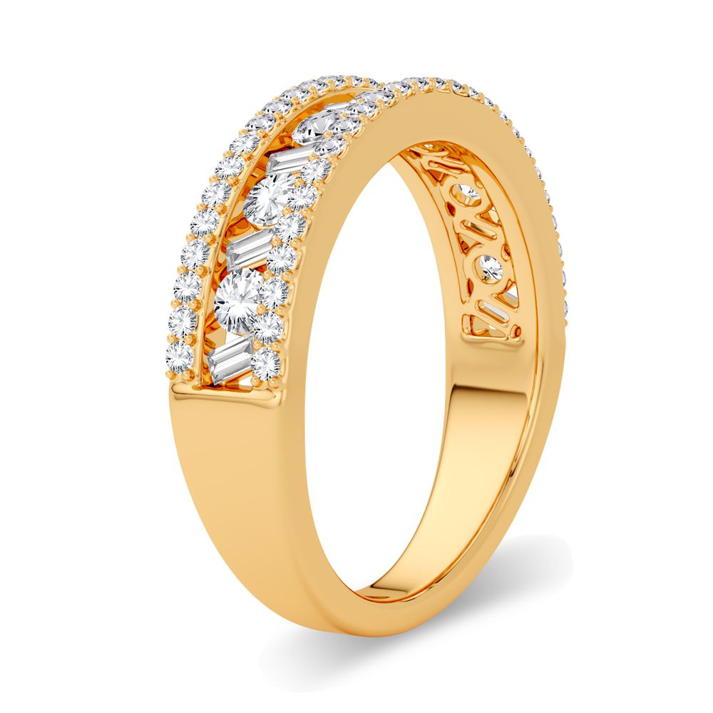14K Yellow Gold Lab Diamond Fashion Band - Chic Sparkle