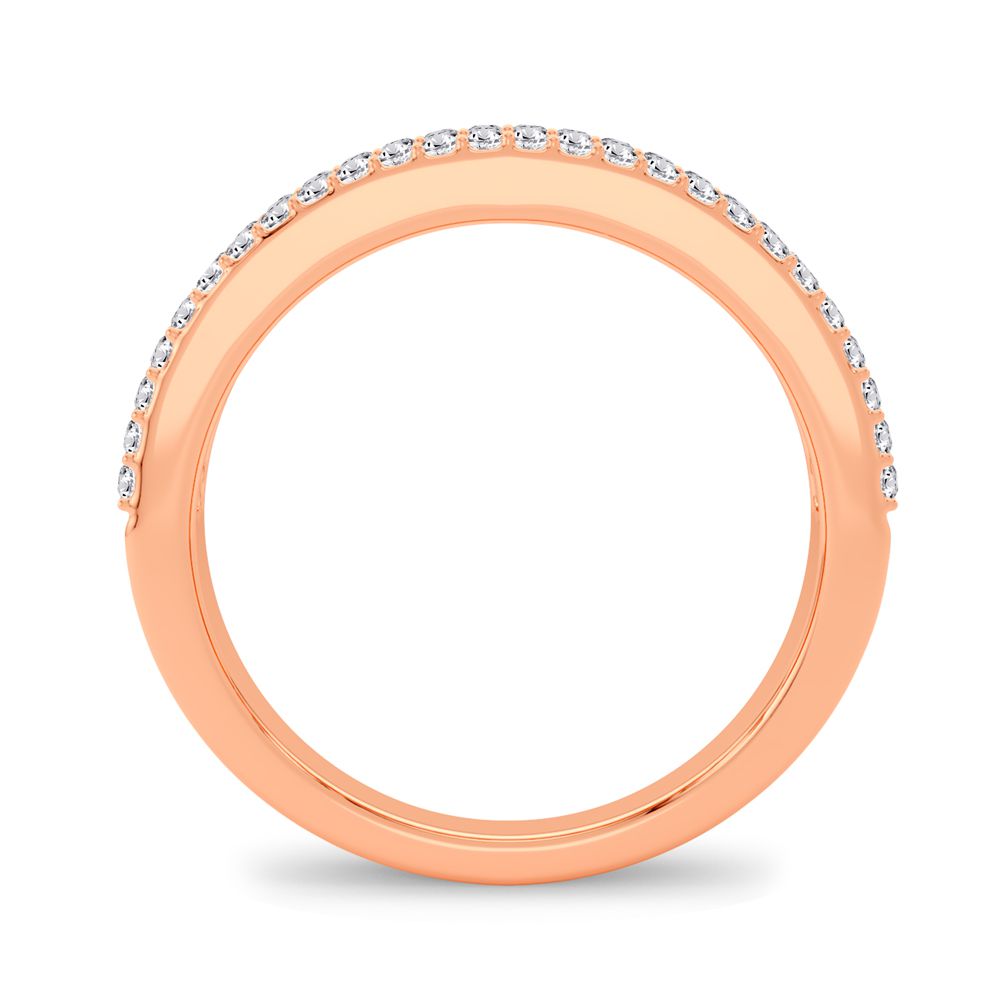 Chic 14k Rose Gold 0.75CT Lab Diamond Womens Fashion Band