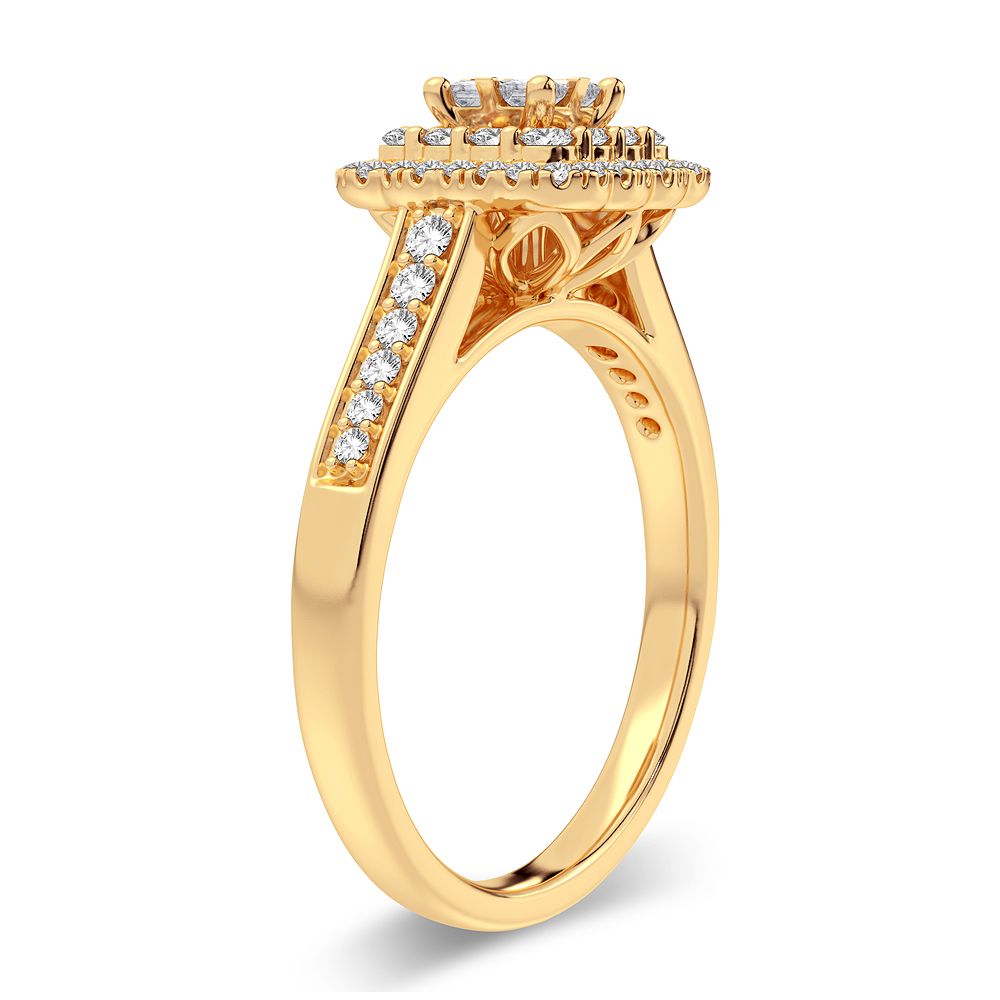 Chic 14K Yellow Gold Lab Diamond Womens Fashion Ring 0.50CT
