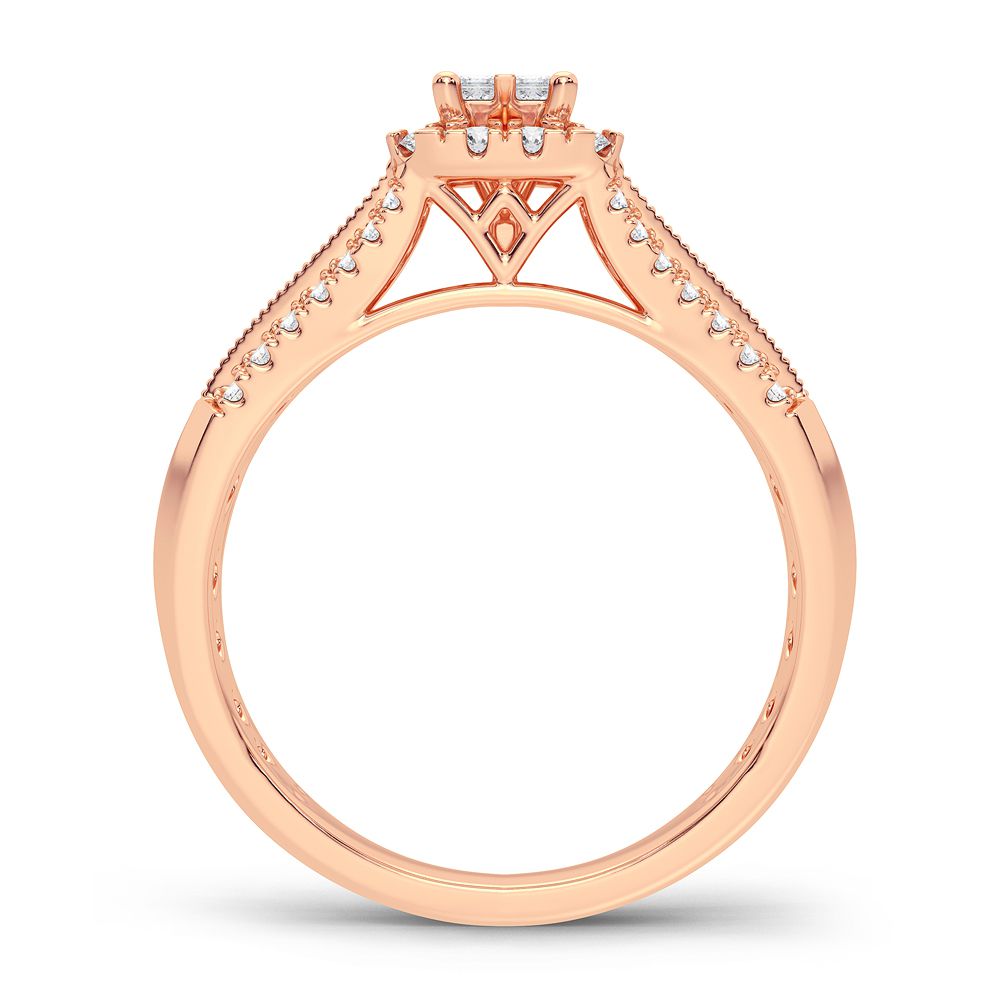 Timeless 14k Rose Gold 0.50CT Lab Diamond Ring