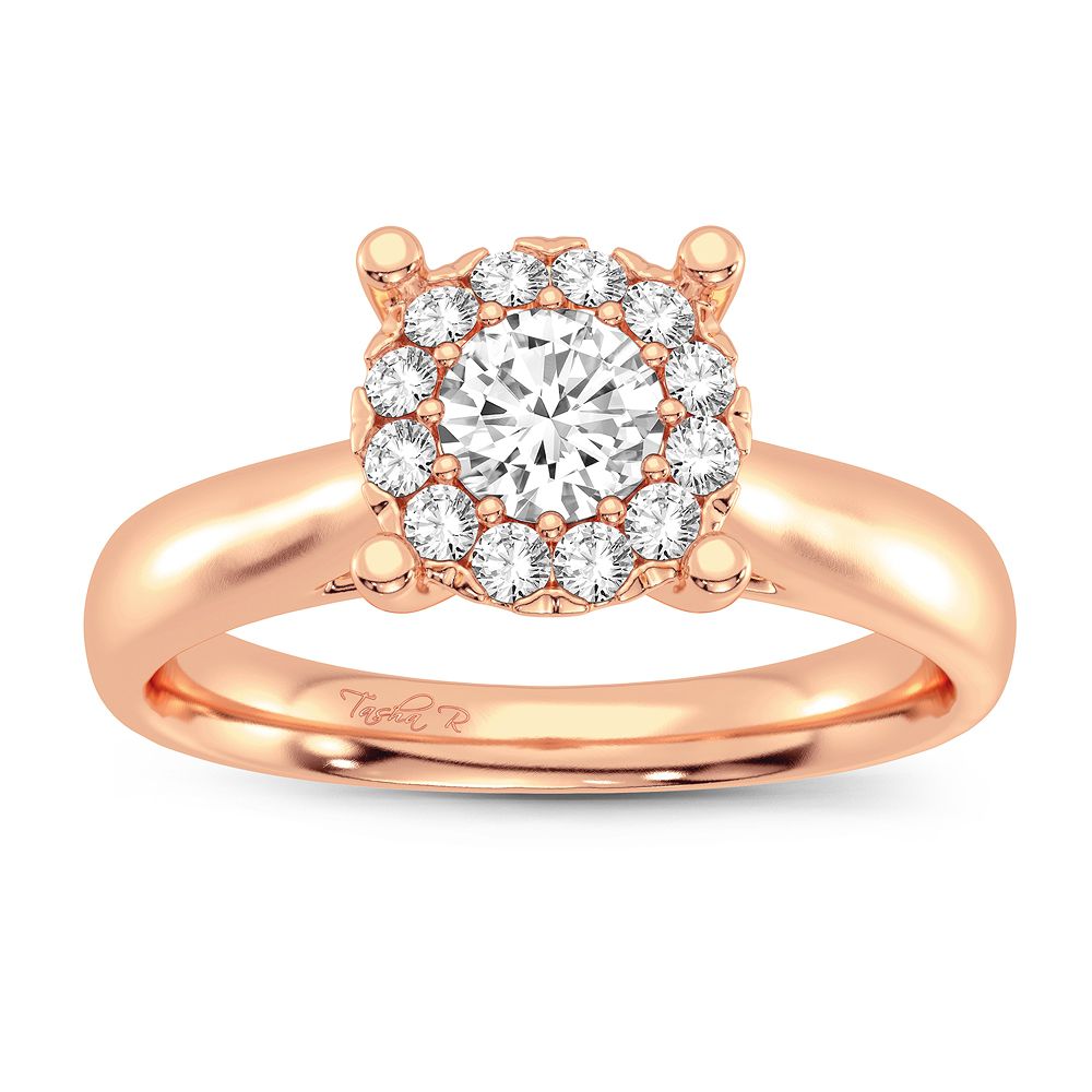 Romantic 14k Rose Gold Lab Diamond Promise Ring (0.25CT)