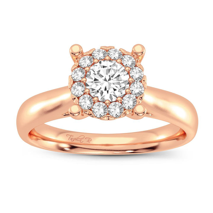 Romantic 14k Rose Gold Lab Diamond Promise Ring (0.25CT)
