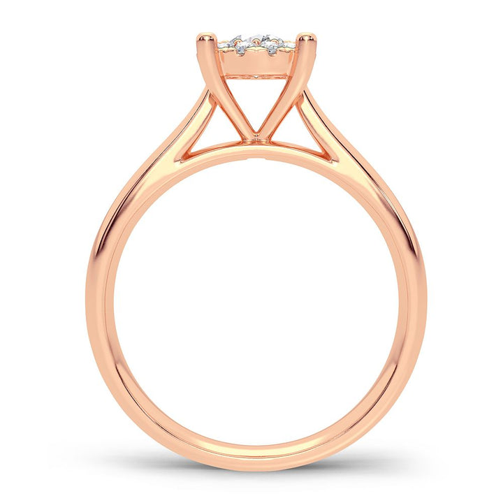Romantic 14k Rose Gold Lab Diamond Promise Ring (0.25CT)