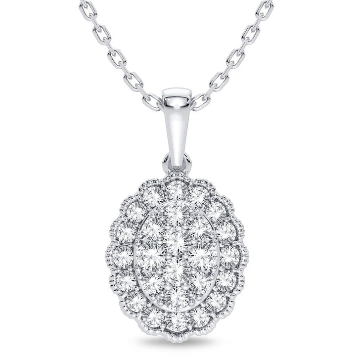 Elegant 14k White Gold 0.33CT Lab Diamond Pendant