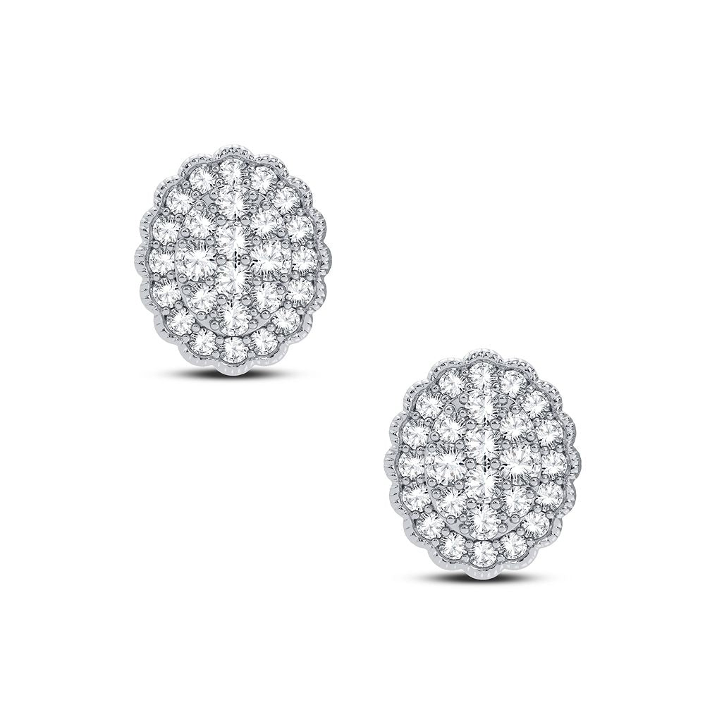 Chic 14k White Gold 0.50CT Lab Diamond Stud Earrings