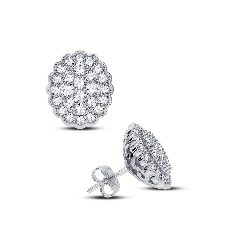 Chic 14k White Gold 0.50CT Lab Diamond Stud Earrings