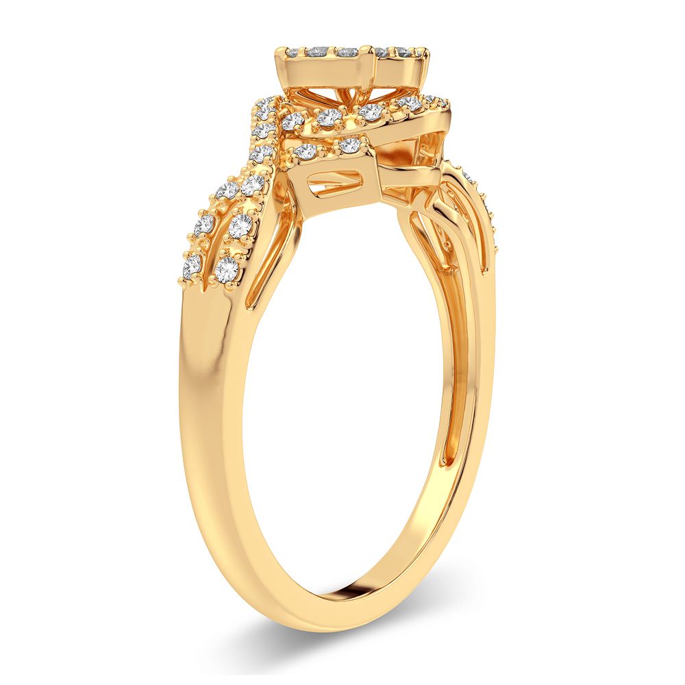 10K Yellow Gold Lab Diamond Engagement Ring - 0.25CT Brilliance