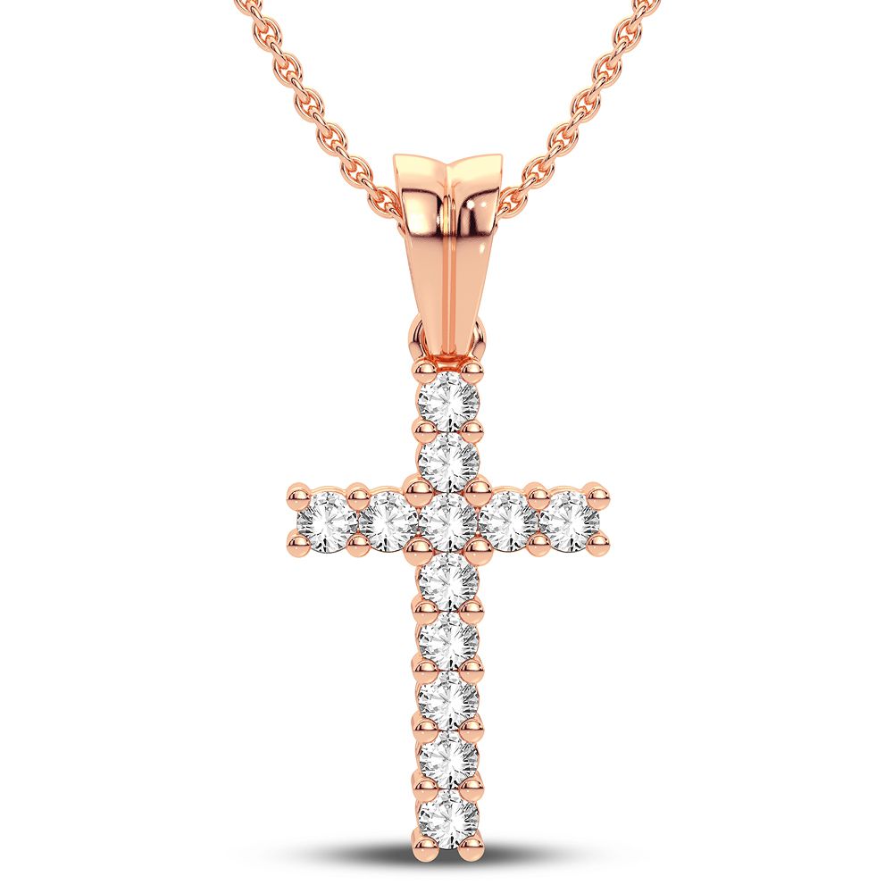 Delicate 14k Rose Gold 0.25CT Lab Diamond Pendant