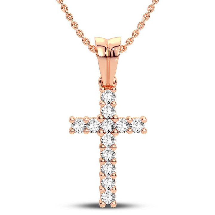 Delicate 14k Rose Gold 0.25CT Lab Diamond Pendant