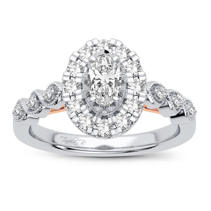 Delicate 14k Rose Gold 0.77CT Lab Diamond Engagement Ring