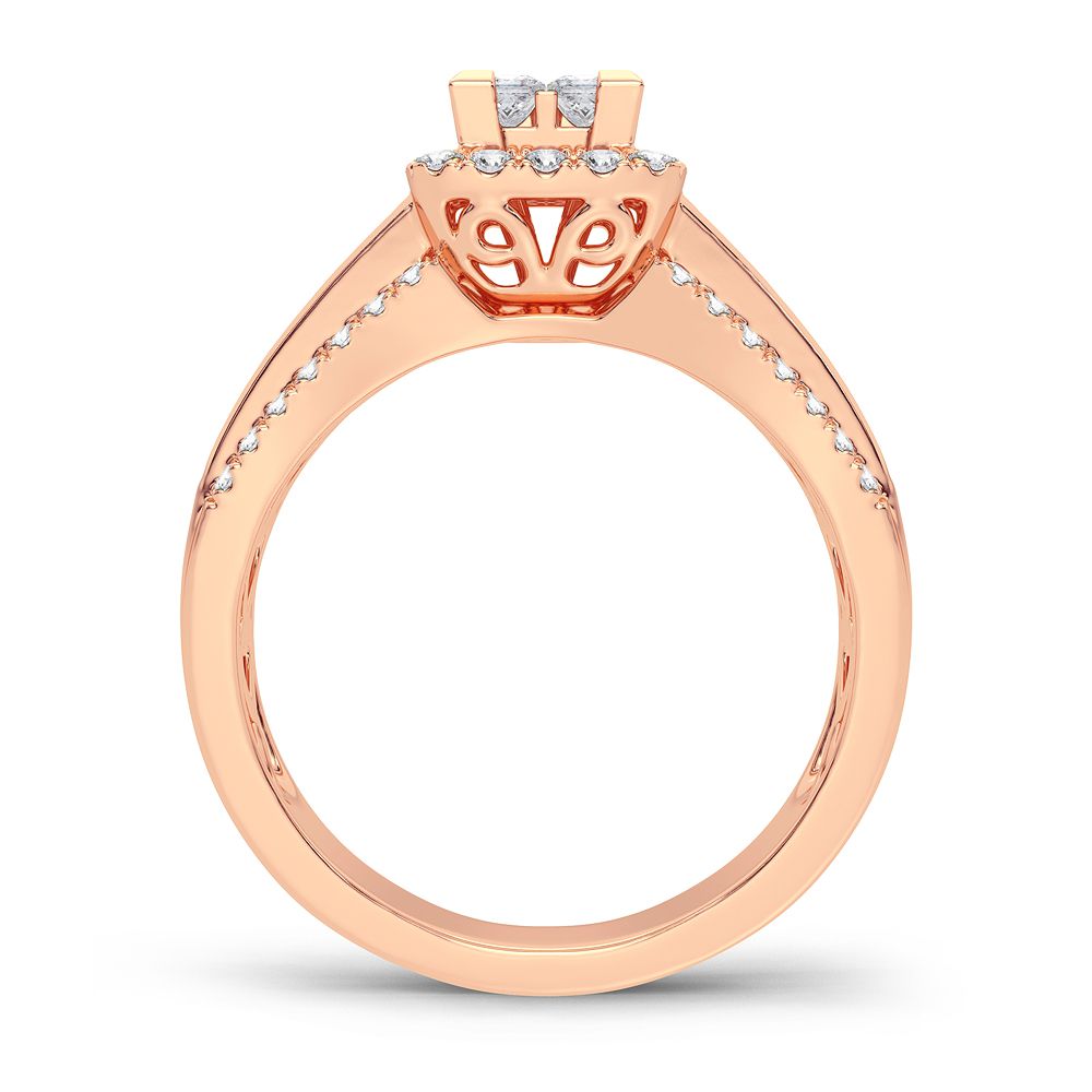 Romantic 14k Rose Gold Lab Diamond Engagement Ring (0.93CT)