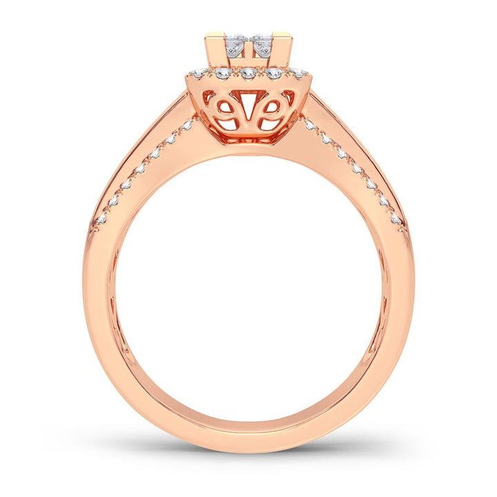 Romantic 14k Rose Gold Lab Diamond Engagement Ring (0.93CT)
