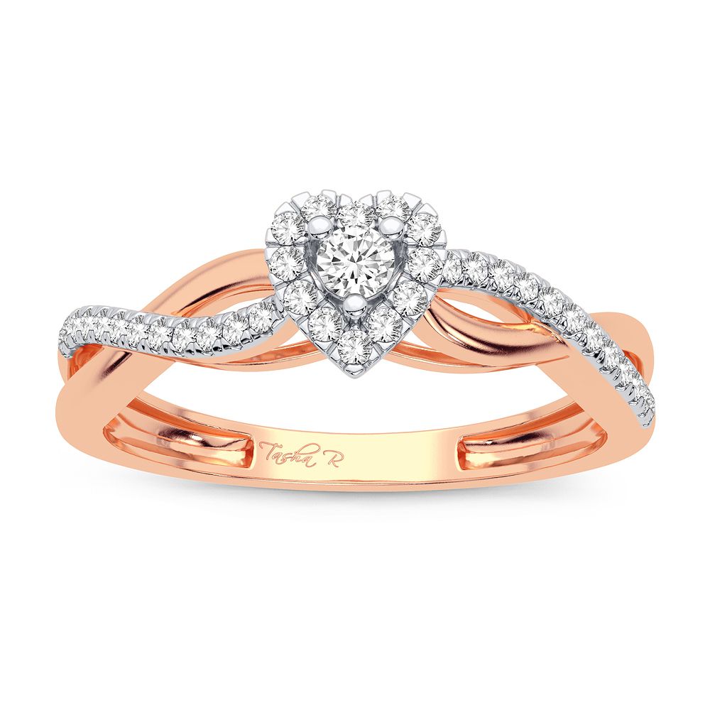 Romantic 14k Rose Gold Lab Diamond Promise Ring (0.20CT)