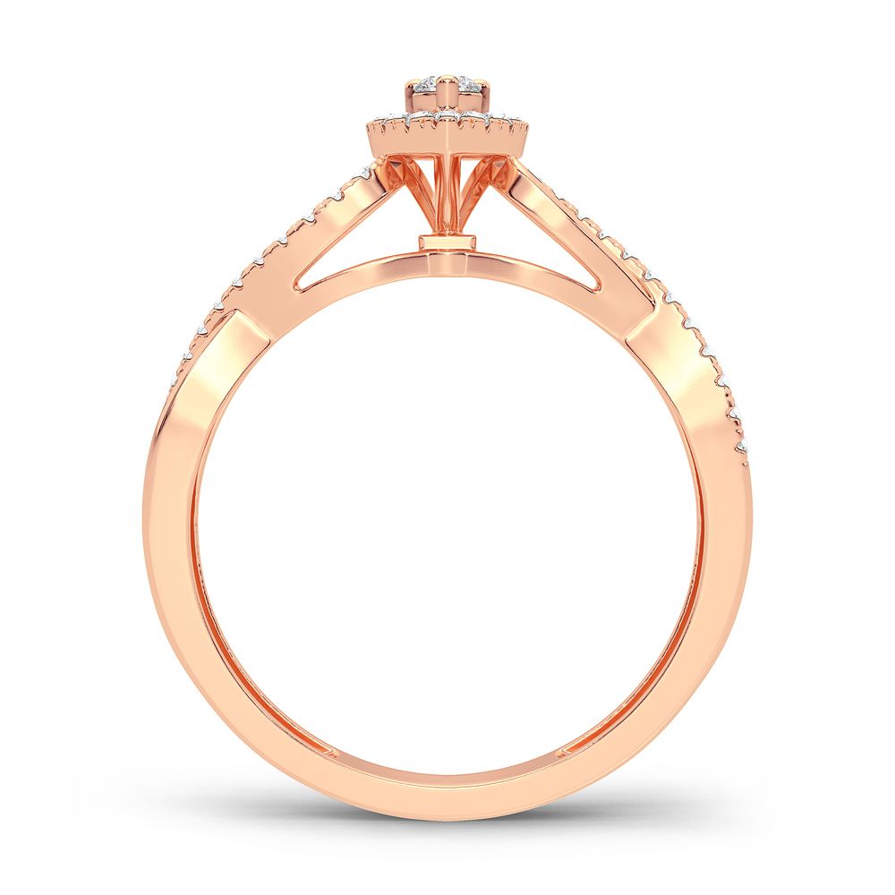 Romantic 14k Rose Gold Lab Diamond Promise Ring (0.20CT)