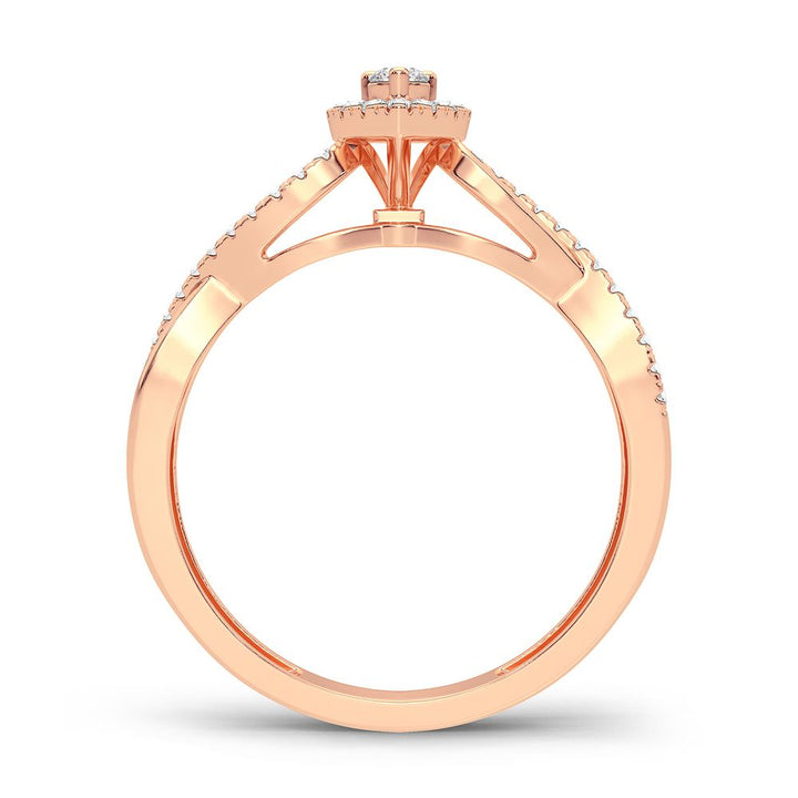 Romantic 14k Rose Gold Lab Diamond Promise Ring (0.20CT)