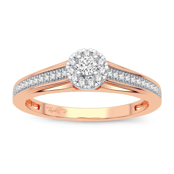 Delicate 14k Rose Gold 0.20CT Lab Diamond Promise Ring