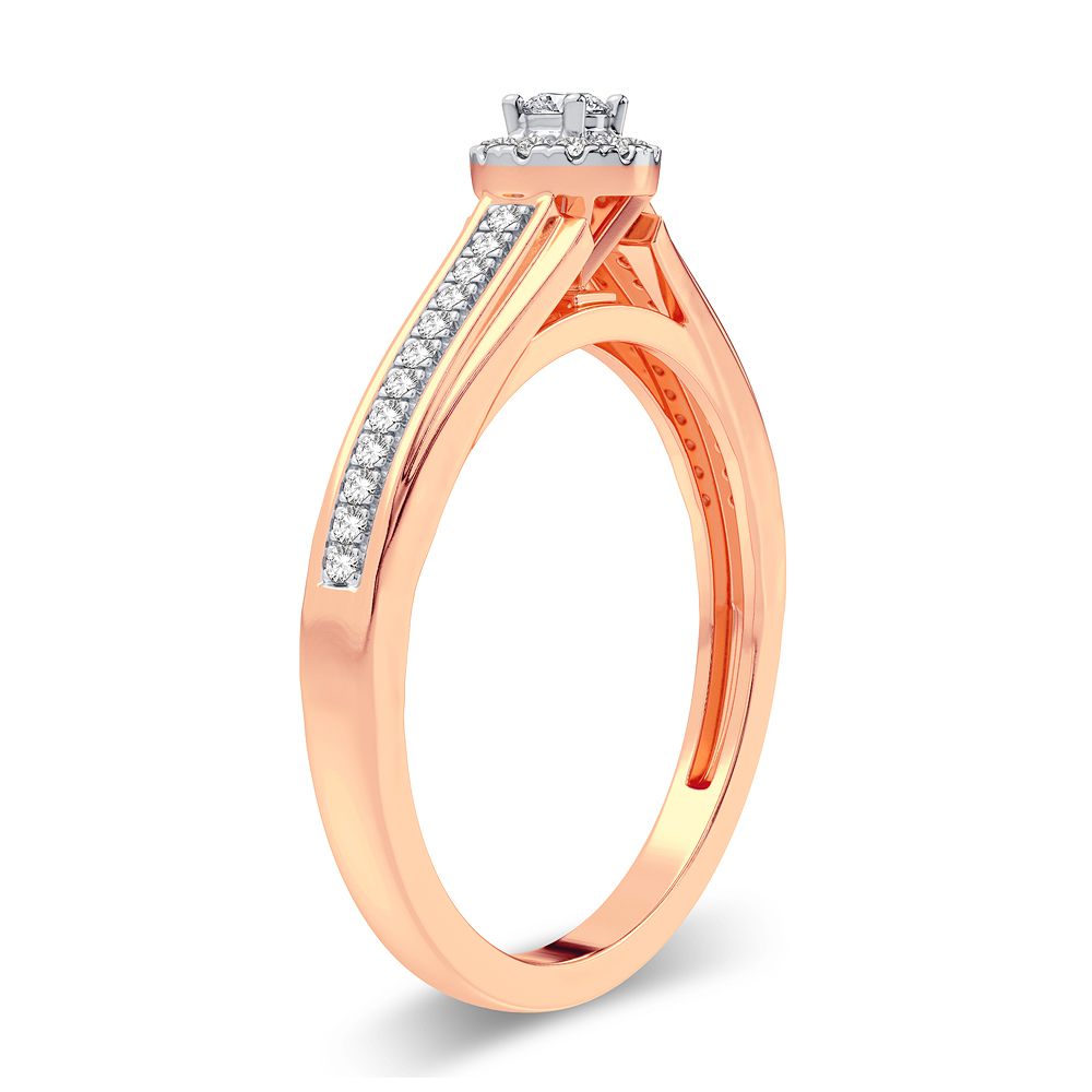 Delicate 14k Rose Gold 0.20CT Lab Diamond Promise Ring